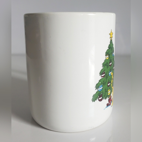 Vintage Papel Japan Christmas Holiday Coffee Mug Cup Cat Mouse Tree Cartoon 12oz - Picture 3 of 8